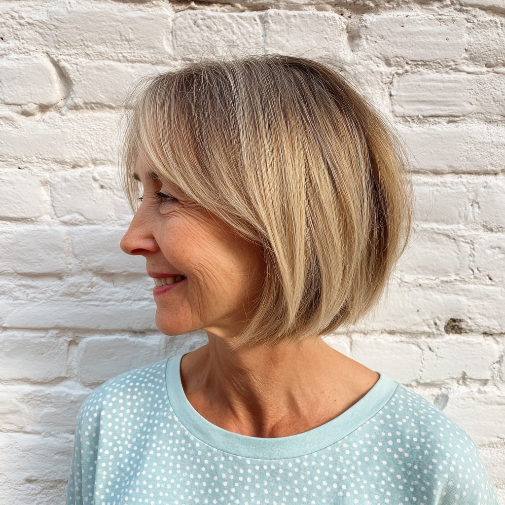 Soft Bronde Bob with Subtle Layering