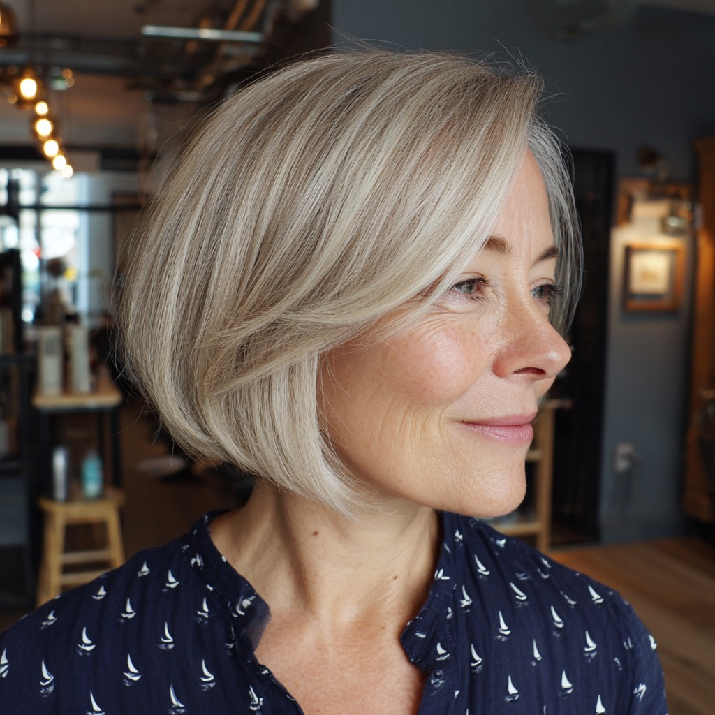 Stylish Bronde Bob with Subtle Asymmetry