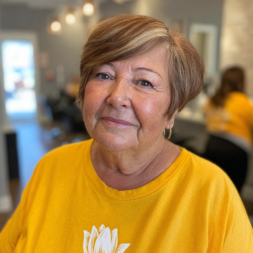 Stylish Bronde Textured Bob with Soft Highlights
