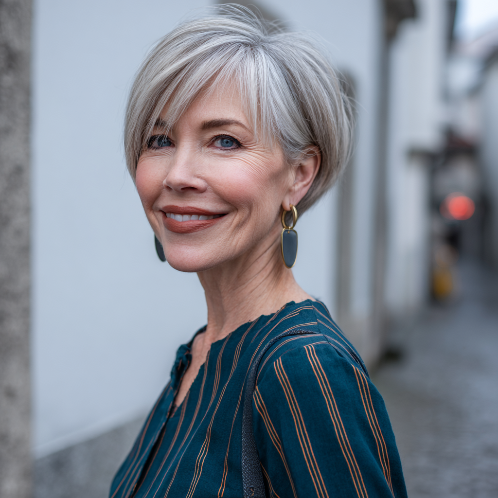 Stylish Textured Pixie Bob with Soft Bangs