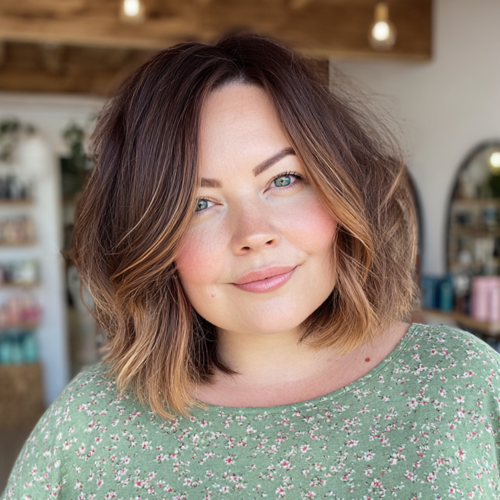 Textured Bob with Subtle Balayage Highlights