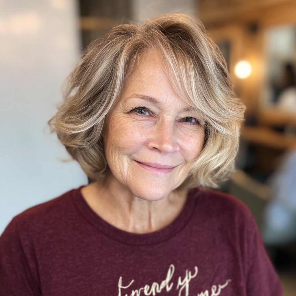 Textured Bronde Bob with Face-Framing Layers