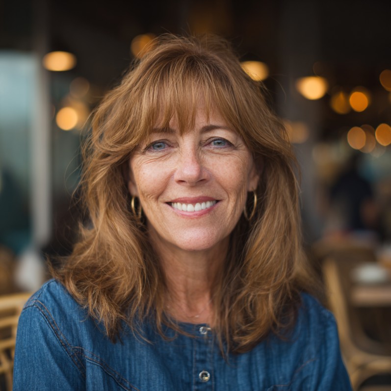 Textured Lob with Long Curtain Bangs for Effortless Charm