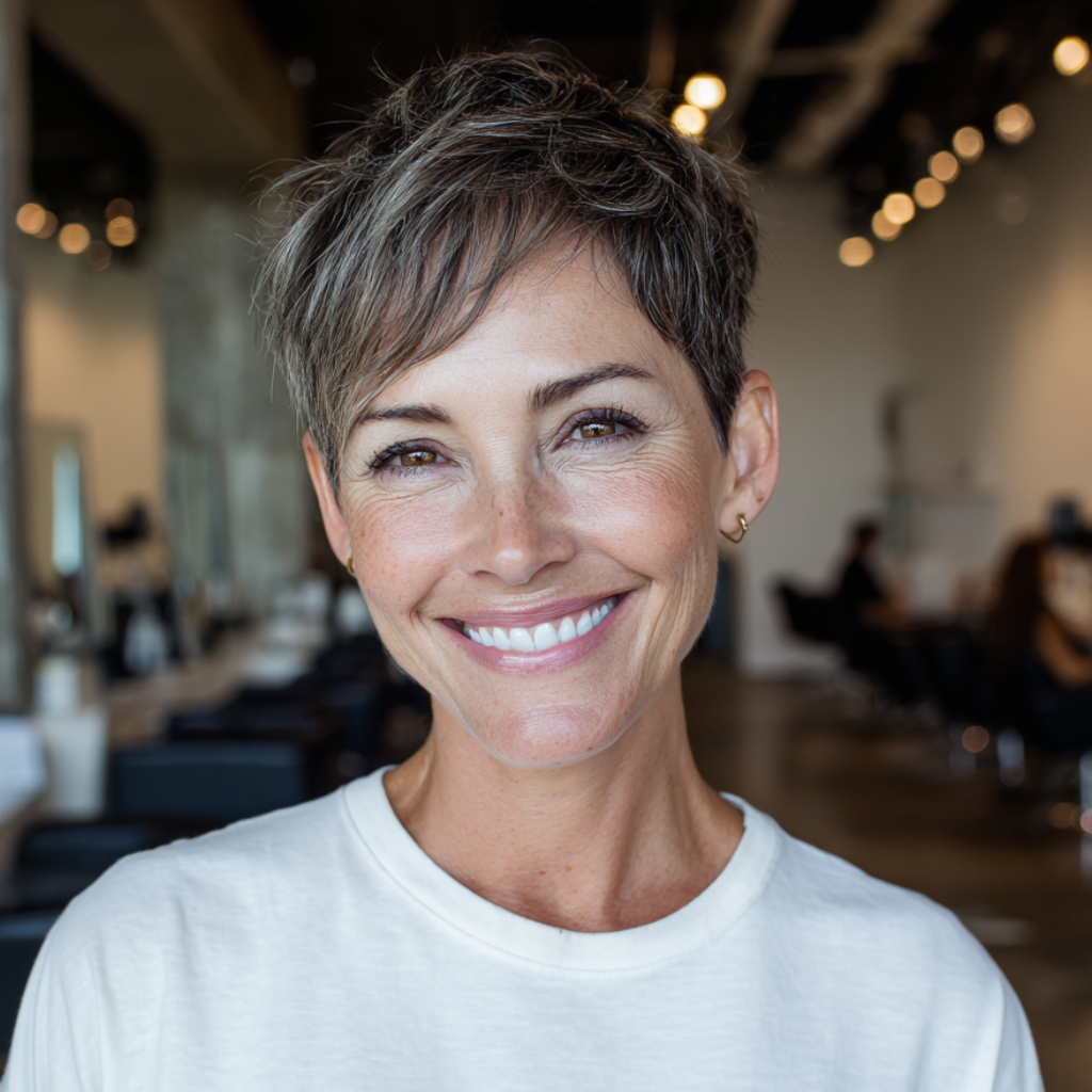 Textured Short Pixie with Subtle Highlights