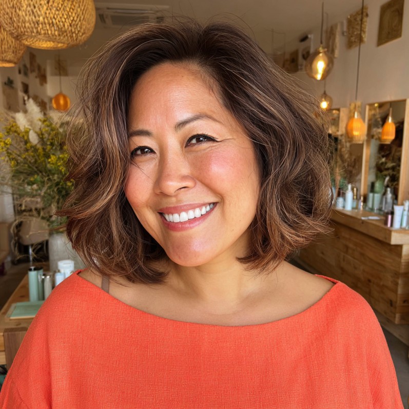 Textured Shoulder-Length Curly Cut with Soft Layers