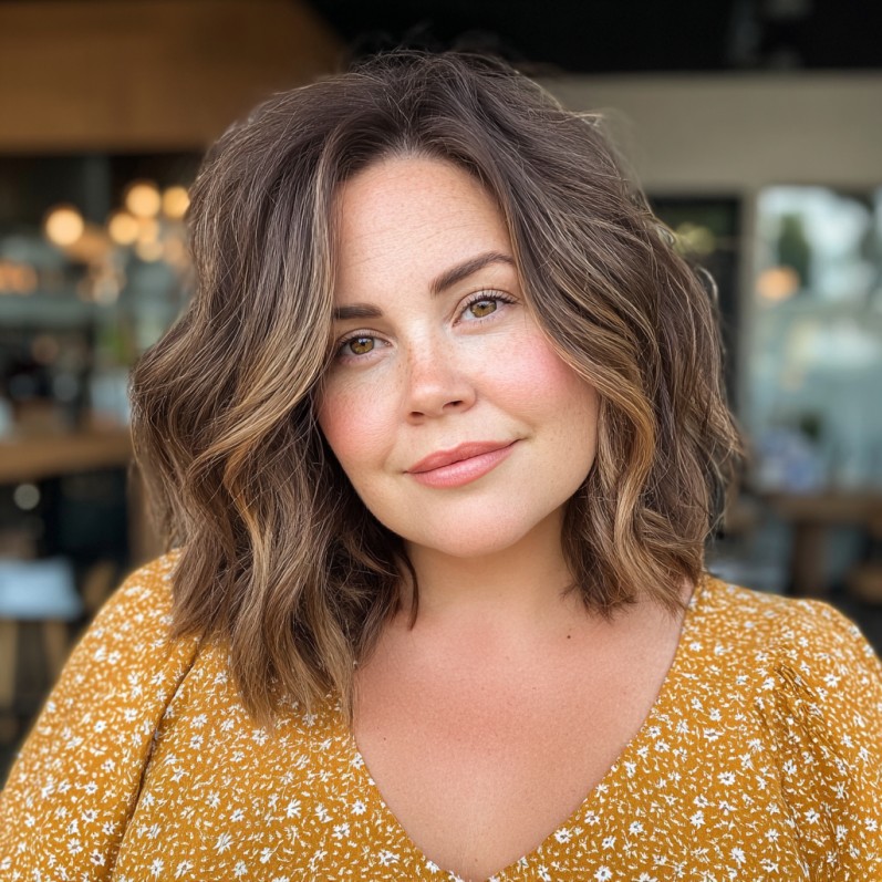 Textured Shoulder-Length Cut with Soft Waves