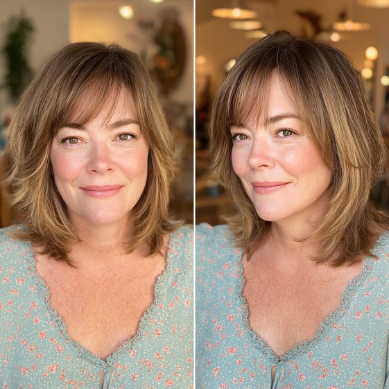 Textured Shaggy Bob with Soft Face-Framing Layers