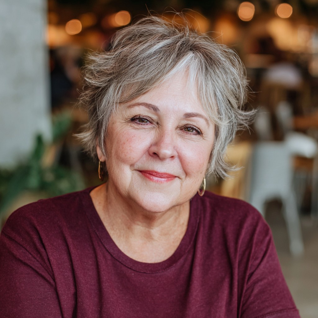 Textured Silver Pixie Cut with Soft Layers