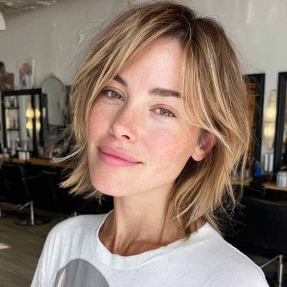 Bright and Breezy Shaggy Bob with Subtle Layers