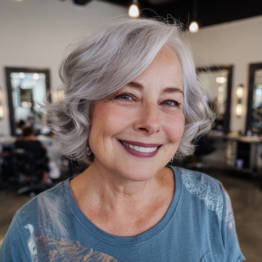 Charming Soft Curly Bob with Subtle Layers