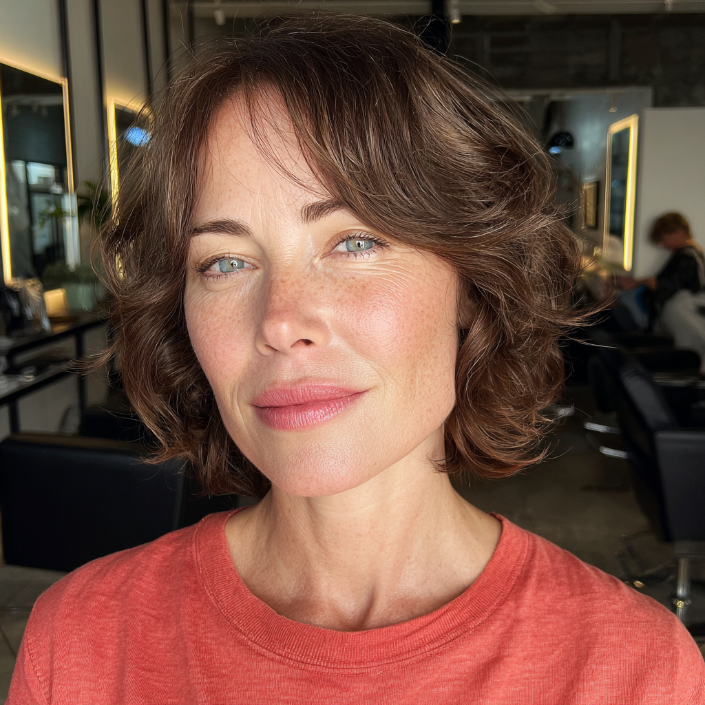 Chic Layered Ripple Bob with Soft Waves