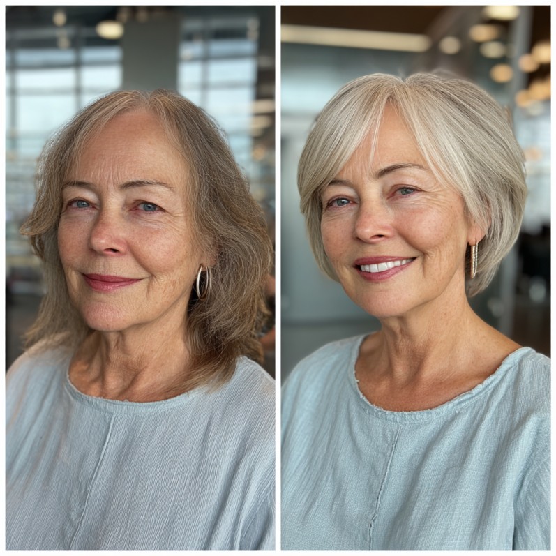 Chic Soft Layered Bixie with Gentle Waves