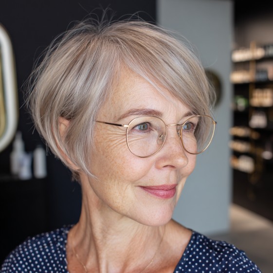 Chic Textured Crop Bob with Side-Swept Bangs