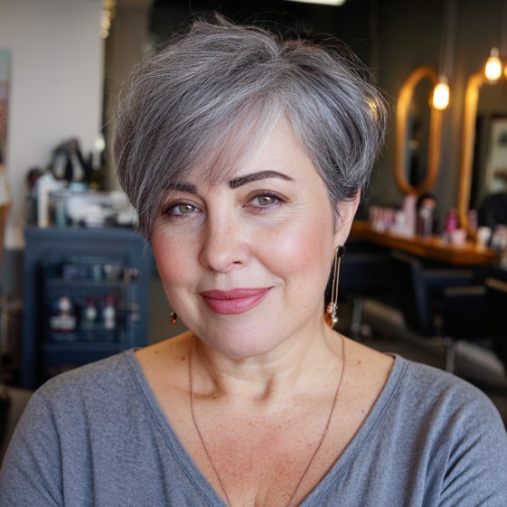 Chic Textured Pixie with Soft Side-Swept Bangs