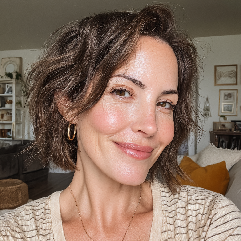 Chic Textured Ripple Bob with Effortless Movement