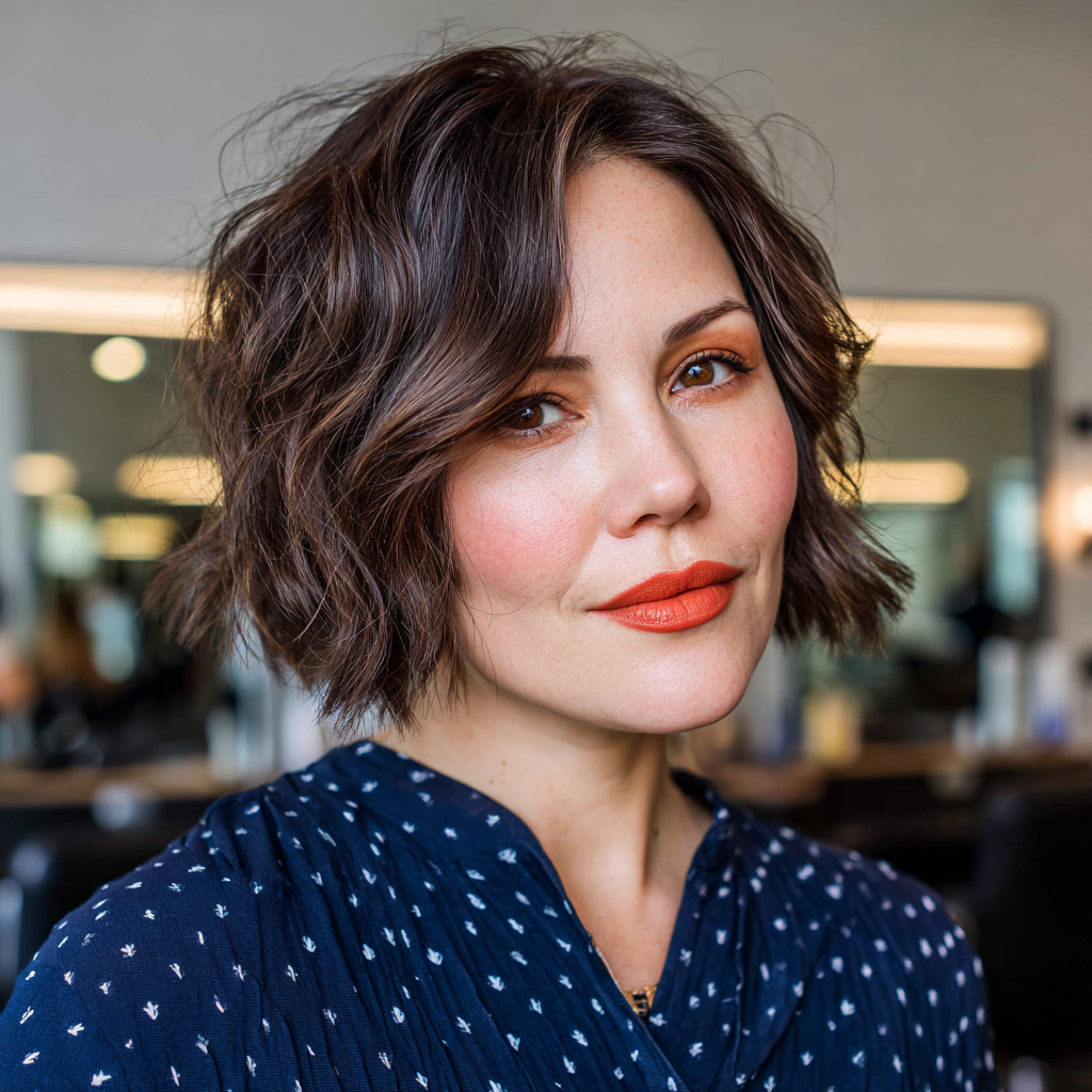 Chic Textured Ripple Bob with Effortless Volume