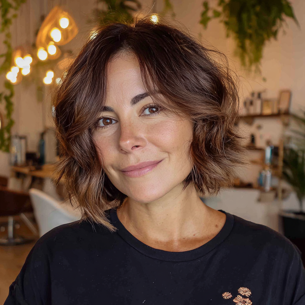 Chic Textured Ripple Bob with Lively Movement