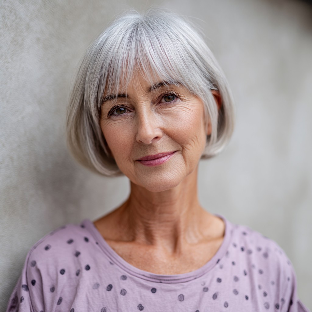 Classic Soft Bob with Subtle Bangs