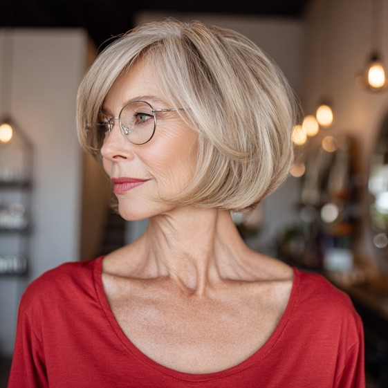 Elegant Textured Crop Bob with Subtle Layers