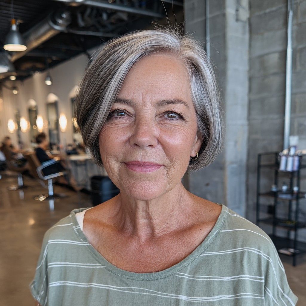 Modern Asymmetrical Bob with Subtle Highlights