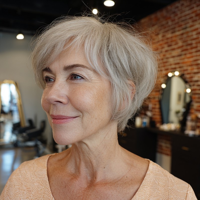 Modern Silvery Bixie with Textured Layers