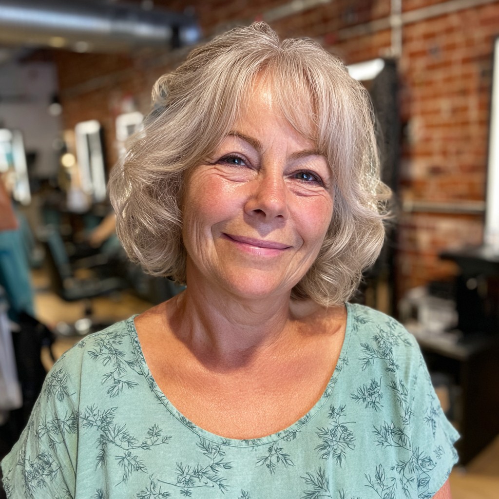Soft Textured Curly Bob with Face-Framing Layers