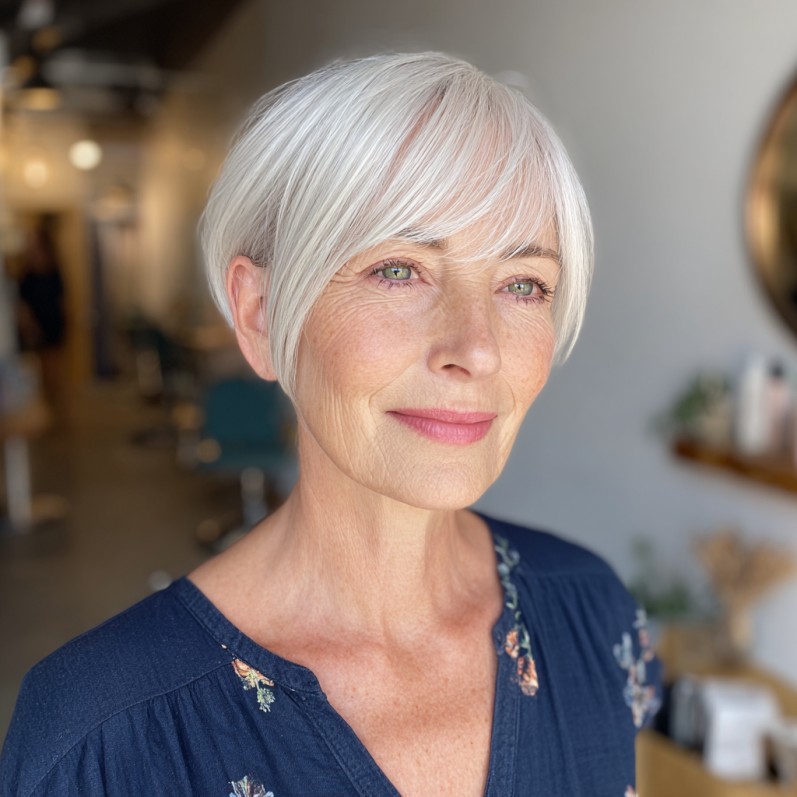 Stylish Silver Bixie with Soft Fringe