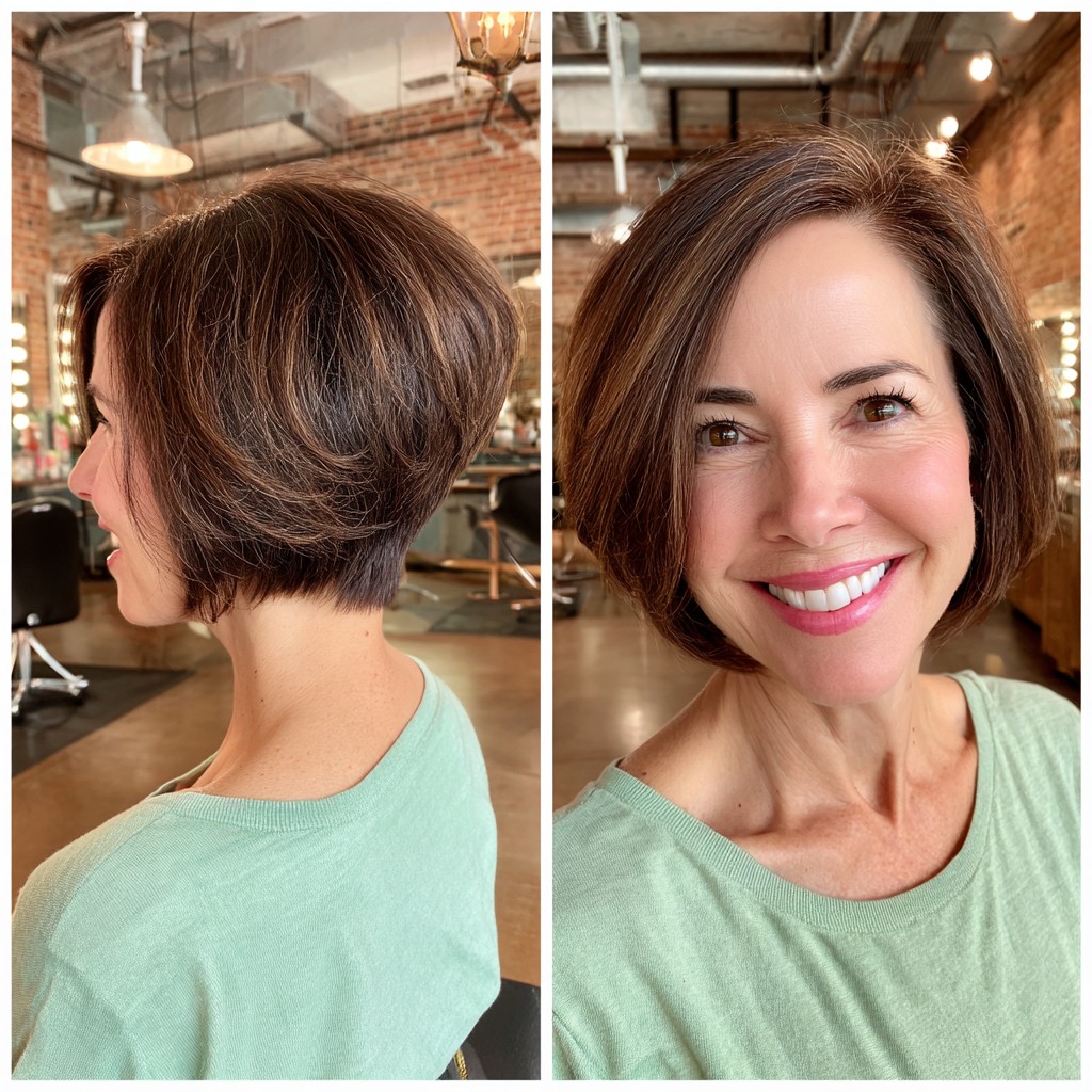 Stylish Stacked Wedge Bob with Subtle Dimension