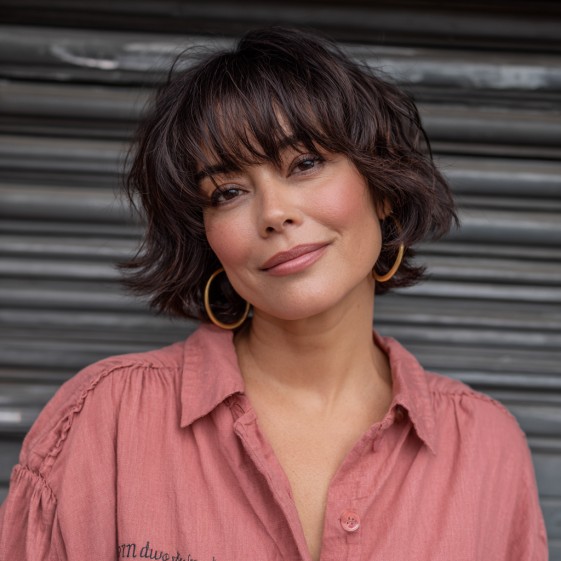 Stylish Textured Shaggy Bob with Wispy Bangs