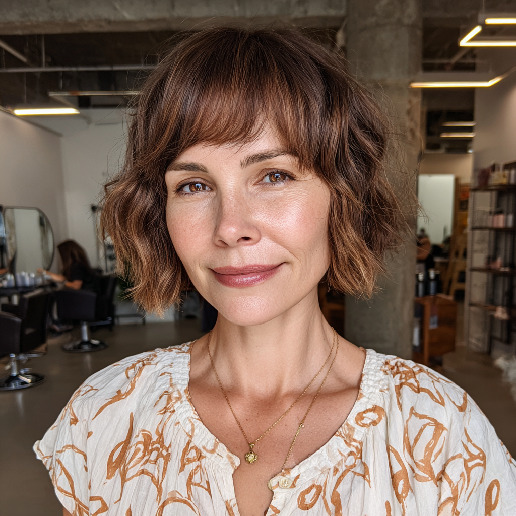 Textured Ripple Bob with Soft Bangs