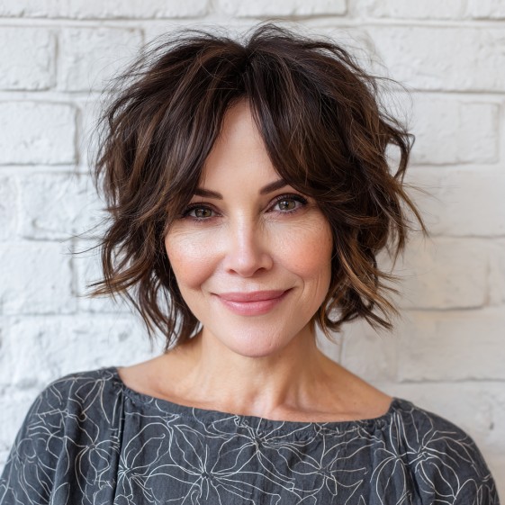 Textured Shaggy Bob with Soft Layers