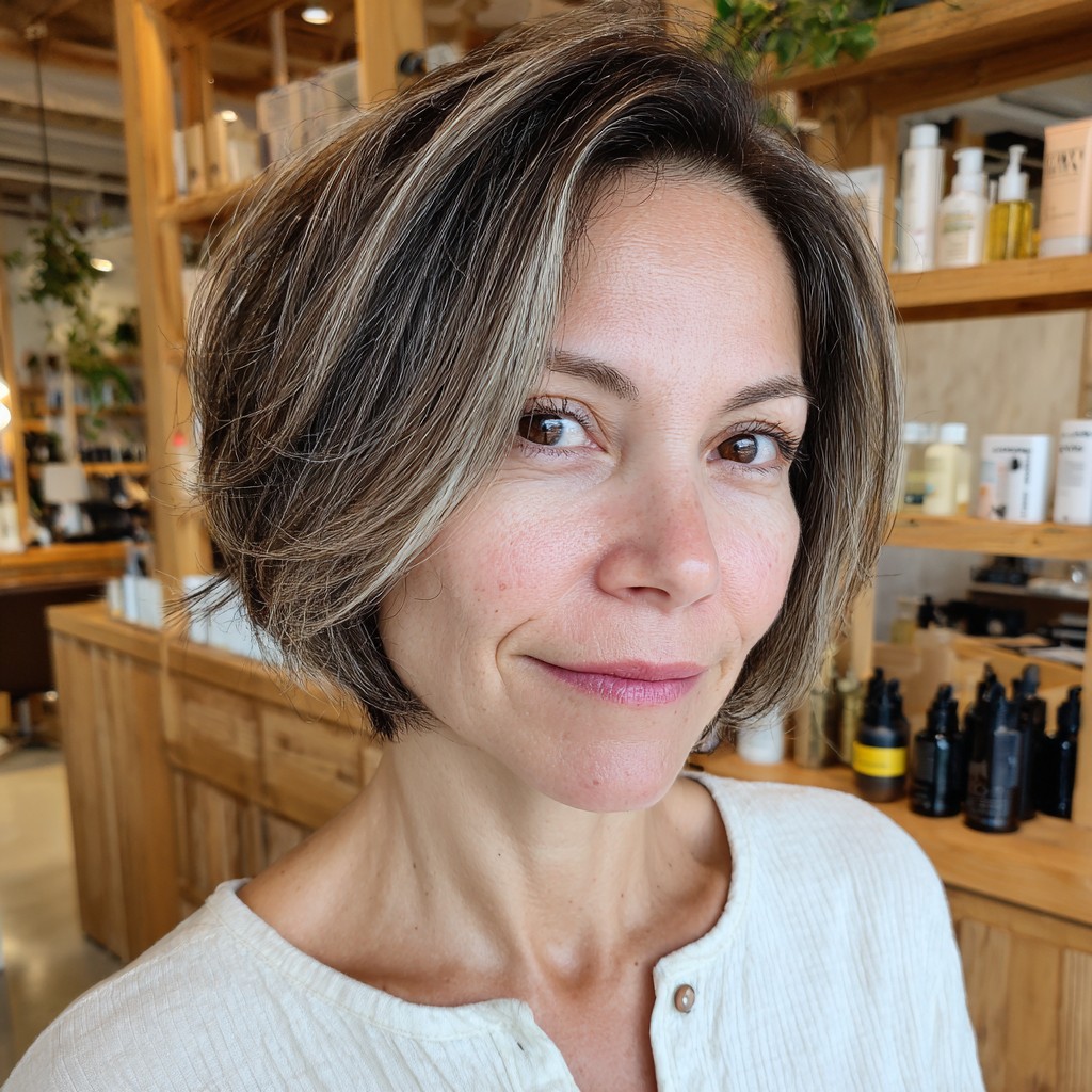Textured Shoulder-Length Bob with Subtle Face-Framing Layers