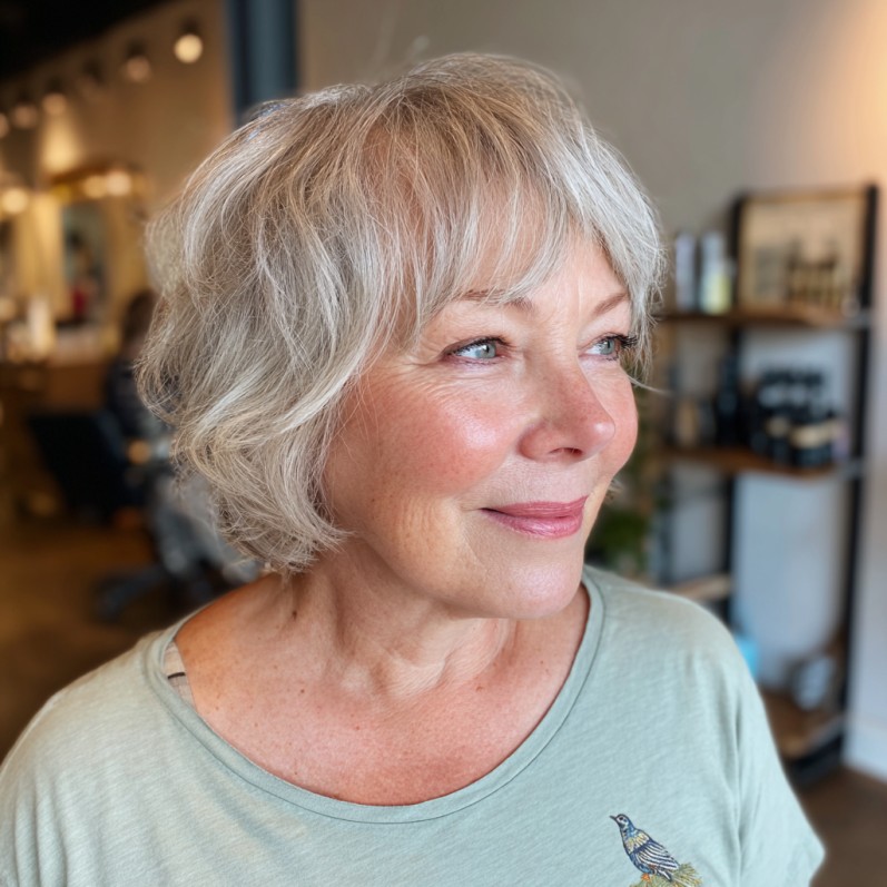 Textured Silver Bixie with Natural Movement