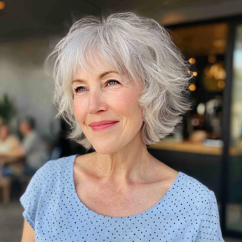 Textured Silver Bixie with Soft Volume