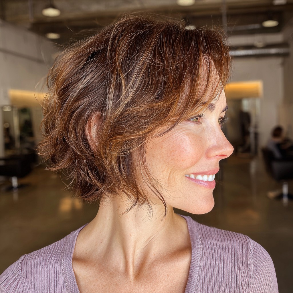 Textured Wedge Bob with Subtle Face-Framing Layers