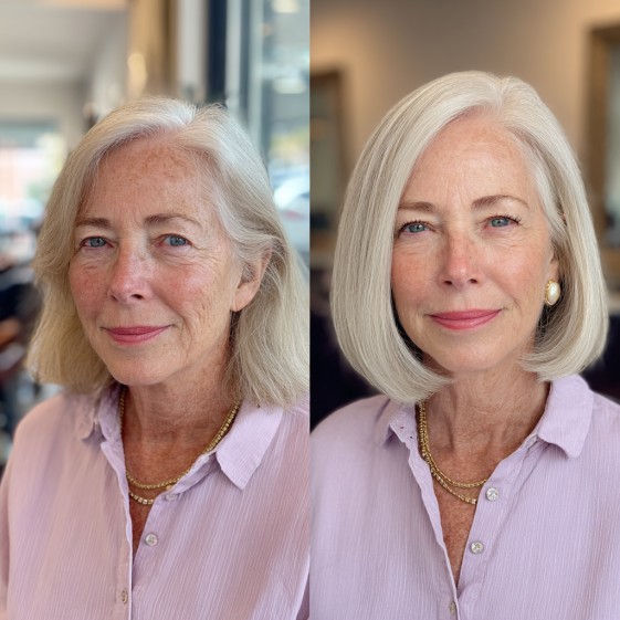 chic blunt bob with subtle layering