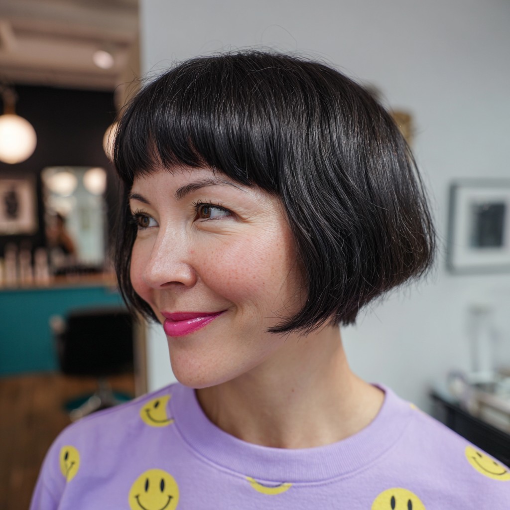Chic Blunt Bob with Subtle Textured Ends