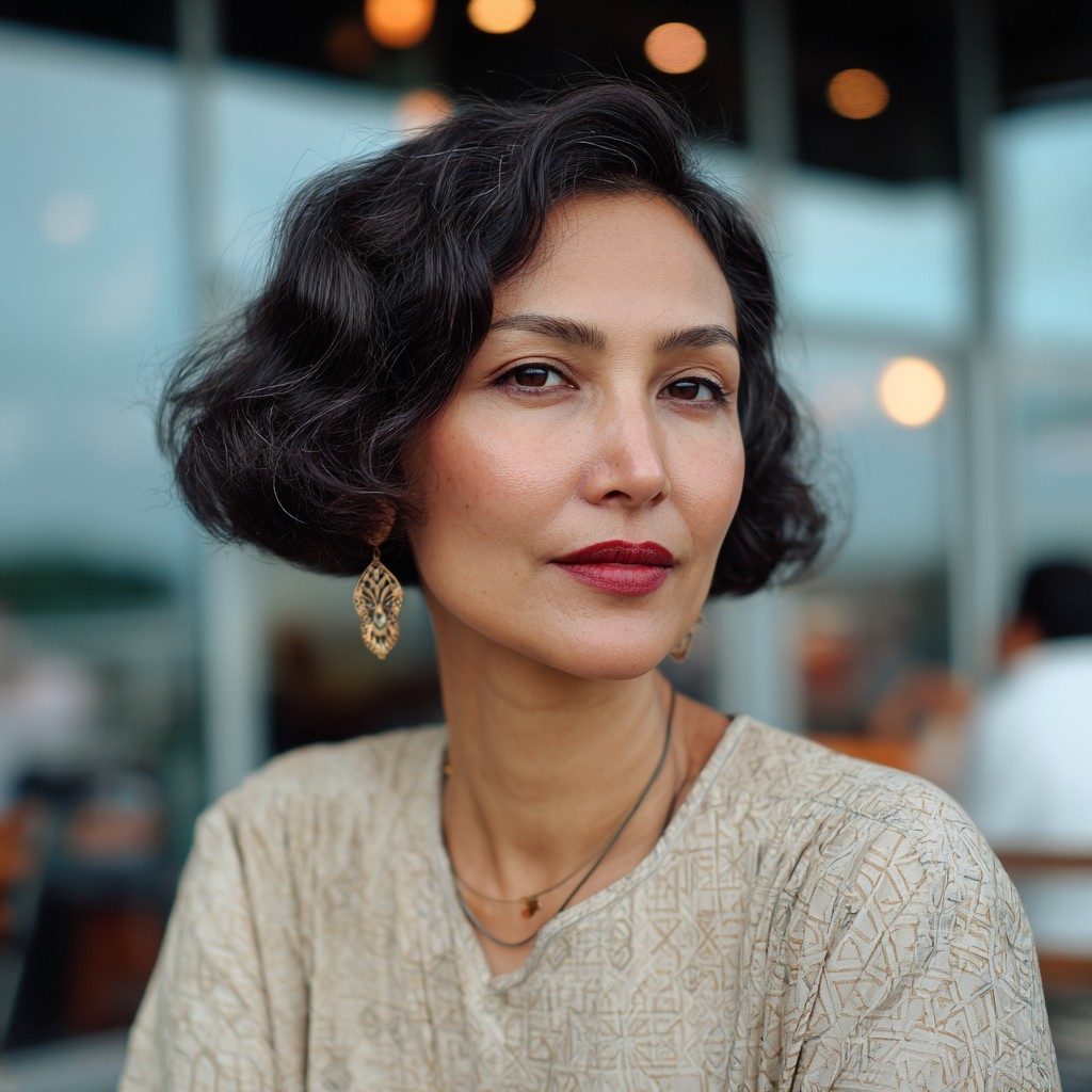Chic Curly Bob with Soft Waves