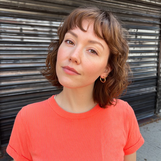 Chic Curly Lob with Soft Layers