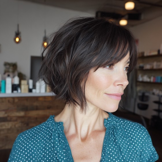 Choppy Shaggy Bob with Soft Bangs