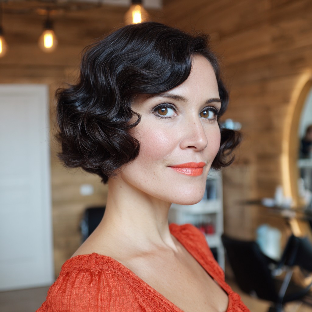 Classic Vintage Bob with Defined Curls