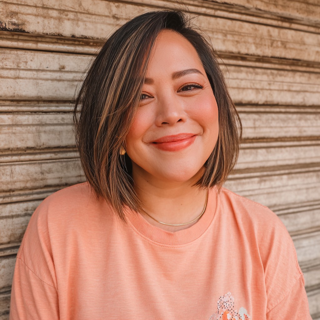 Modern Angled Bob with Subtle Highlights