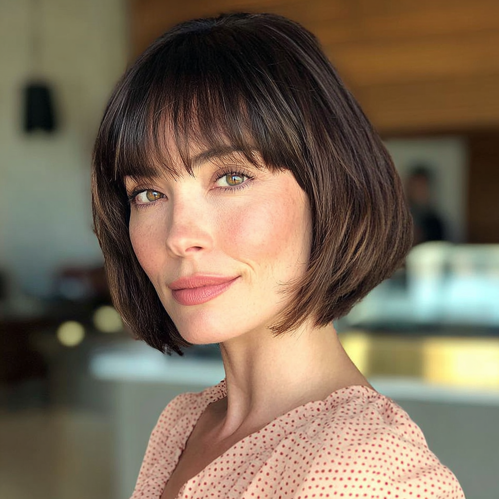 Modern Layered Bob with Soft Bangs