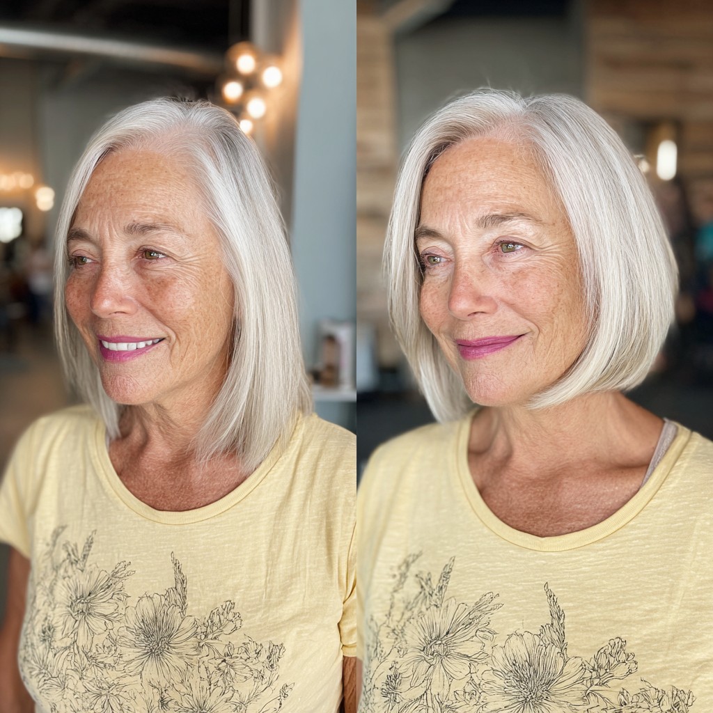 Modern Sleek Blunt Bob with Subtle Movement