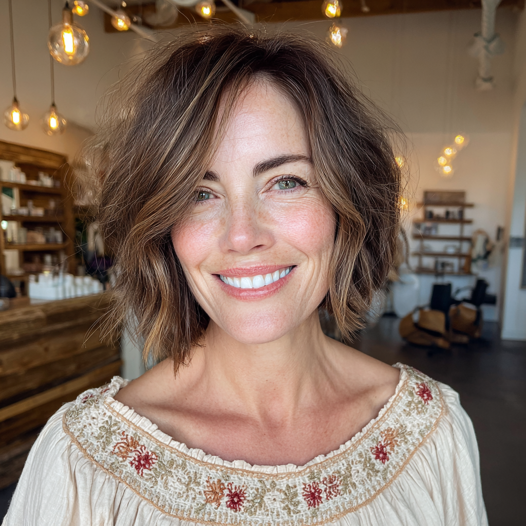 Modern Textured Bob with Effortless Waves