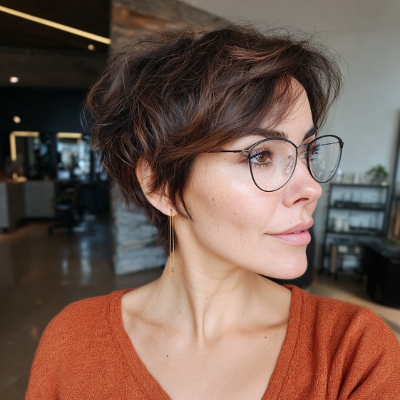 Modern Textured Short Cut with Playful Layers