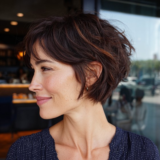 Playful Textured Short Cut with Subtle Highlights