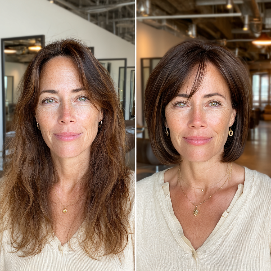 Sleek Chocolate Box Bob with Subtle Face-Framing Layers