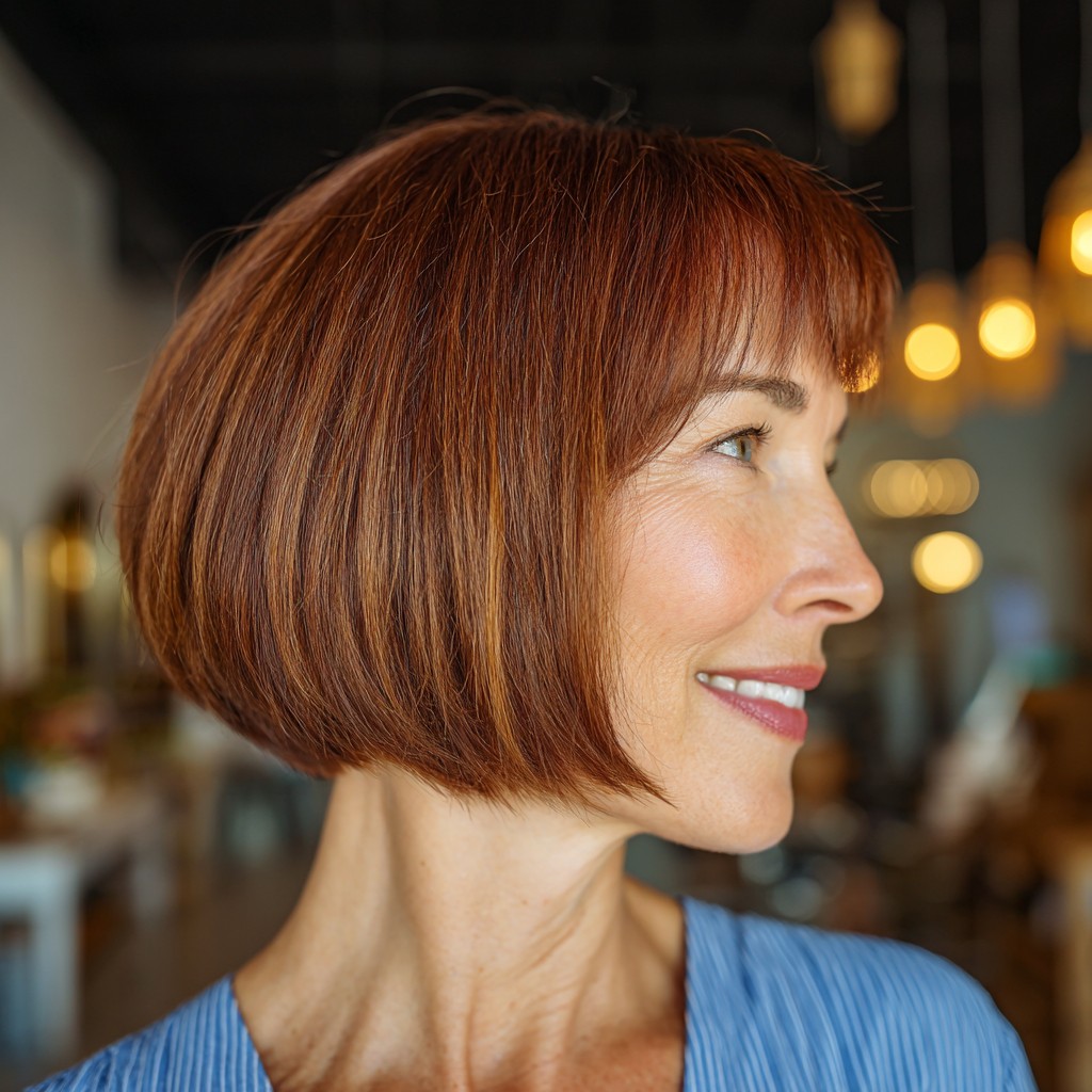 Sleek Rounded Bob with Subtle Layers