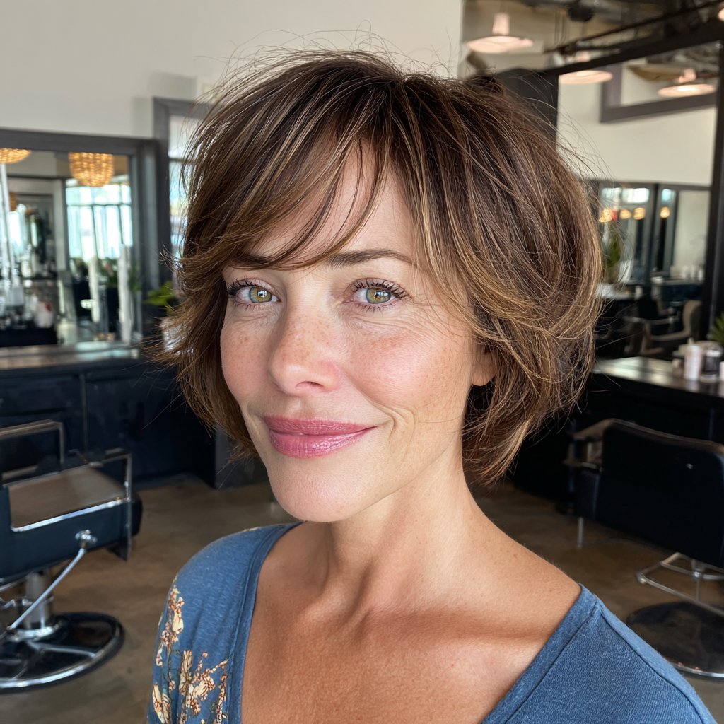 Softly Layered Textured Bob with Subtle Volume